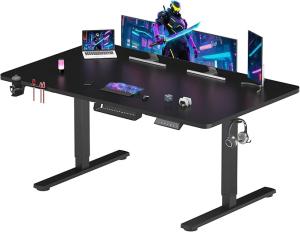 SANODESK QS-Gaming Escritorio Elevable Eléctrico 200x80 cm Negro