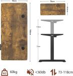 Devoko escritorio elevable eléctrico 160x70 cm marrón