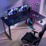 Dripex Escritorio Elevable Eléctrico en L 180x110 cm Negro