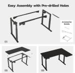 Dripex Escritorio Elevable Eléctrico en L 180x110 cm Negro