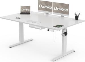 Devoko Escritorio Elevable Eléctrico 160x80 cm Blanco