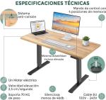 Escritorio elevable eléctrico Tablakala 140×70 cm roble