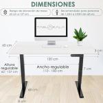 Tablakala Escritorio Elevable Eléctrico 2 Motores 120x60 cm