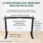 Tablakala Escritorio Elevable Eléctrico 2 Motores 120x60 cm