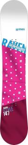 Tabla de snowboard RAVEN Style Pink 147 cm True Twin Flatrock (All Mountain/Freestyle) con base extruida IS4400