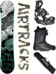 AIRTRACKS Snowboard Set Steezy Wide Hybrid Rocker 155 cm + Fijaciones Master FASTEC + Botas Strong ATOP 43 + Bolsa SB