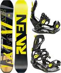 Set de Snowboard RAVEN Barracuda Carbon Lime con Fijaciones FASTEC FT360 (True Twin Camrocker, Flex medio-rígido)