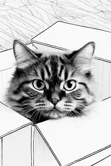 Baraby, my cat in the box