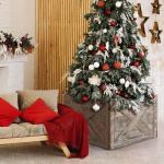 Vintage Wooden Christmas Tree Collar Box Stand