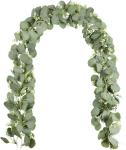Falflor 2Pcs Greenery Garland 6.5Ft Artificial Eucalyptus Garland with Seed Table Runner Vine Garland for Christmas Wedding Home Decor