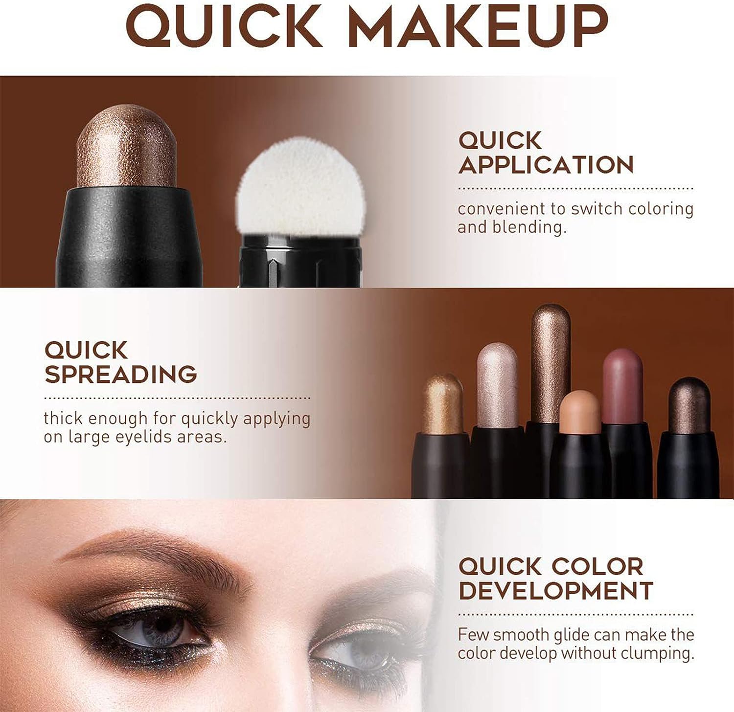 Shimmering Glitter Eyeshadow Stick for Festive Sparkle