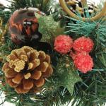 Christmas Table Candle Holder Decoration, 22 cm - Red With Natural Pine cones and Berries WeRChristmas 