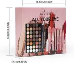 FantasyDay All-in-one Makeup Set Gift Surprise | Full Makeup Kit for Women Multipurpose Essential Starter Bundle Include Eyeshadow Palette Lipstick Blush Concealer Face Powder Eyeliner Mascara Brush