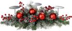 WeRChristmas Frosted Decorated Table Centerpiece 3 Pillar Candle Holder 52cm Christmas Table Decoration 