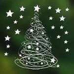 Swishy Tree Christmas Window Cling Decoration (Medium)