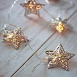 10 Silver Star Battery Operated LED Fairy Lights by Lights4fun