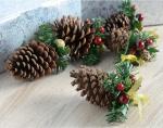 Decorated Pine Cone Christmas Decoration - Pack of 5