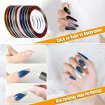 Nail Pen Designer, Teenitor Stamp Nail Art Tool with 15pcs Nail Painting Brushes, Nail Dotting Tool, Nail Foil, Manicure Tape, Color Rhinestones for Nails