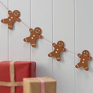 Christmas Gingerbread Man Wooden String Garland By Ginger Ray