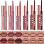 Petansy  12pcs Lip Liner and Lipstick Makeup Set, 6 Colors Matte Liquid Lip Sticks + 6 Matching Smooth Lip Liner,  Gift Set