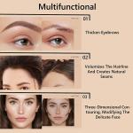 Eyebrow Stamp, Eyebrow Stencil Kit Shaper Kit Brow Cream Stamp Set Waterproof Smudge Proof Multifunction Long Lasting colour For Eyebrow Eyeshadow Face Hairline (Medium Brown & Brown)