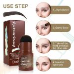 Eyebrow Stamp Stencil Kit, Eyebrow Pencil Stencil Set, Perfect Eyebrow Powder Stamp Makeup with 24 Reusable Brow Stencils & 2 Eyebrow Brushes,Instantly Color and Shape your Brows(Medium Brown)