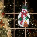 The Benross Christmas Workshop LED Snowman Metallic Silhouette Light