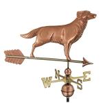 Golden Retriever Weathervane in Polished Copper
