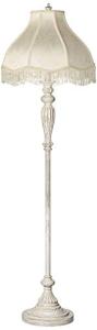 Vintage Shabby Chic Floor Lamp with Fringe Shade