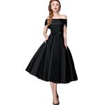 Elegant Off-the-Shoulder Beaded Knee-Length Dress