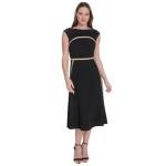 Black and Sand Midi Dress for Women