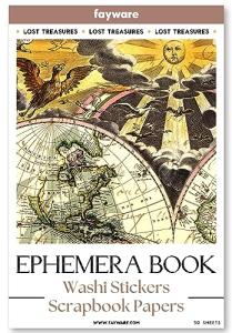 Vintage Washi Stickers and Scrapbook Paper Set