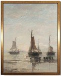 Vintage Canvas Wall Art: Scheveningen Boats Print