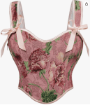 Victorian Floral Corset with Sweetheart Neckline