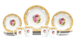 Vintage-Inspired Porcelain Dinnerware Set for 4