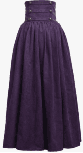 Gothic High Waist Steampunk Skirt in Purple