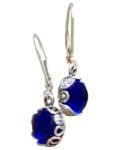 Vintage Botanical Leverback Earrings in Sterling Silver
