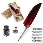 VABNEER Retro Feather Pen - Bright Red