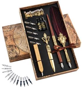 Feather Pen and Ink Set - Calligraphy Quill