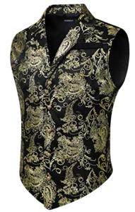 Victorian Gothic Gold Paisley Vest for Men