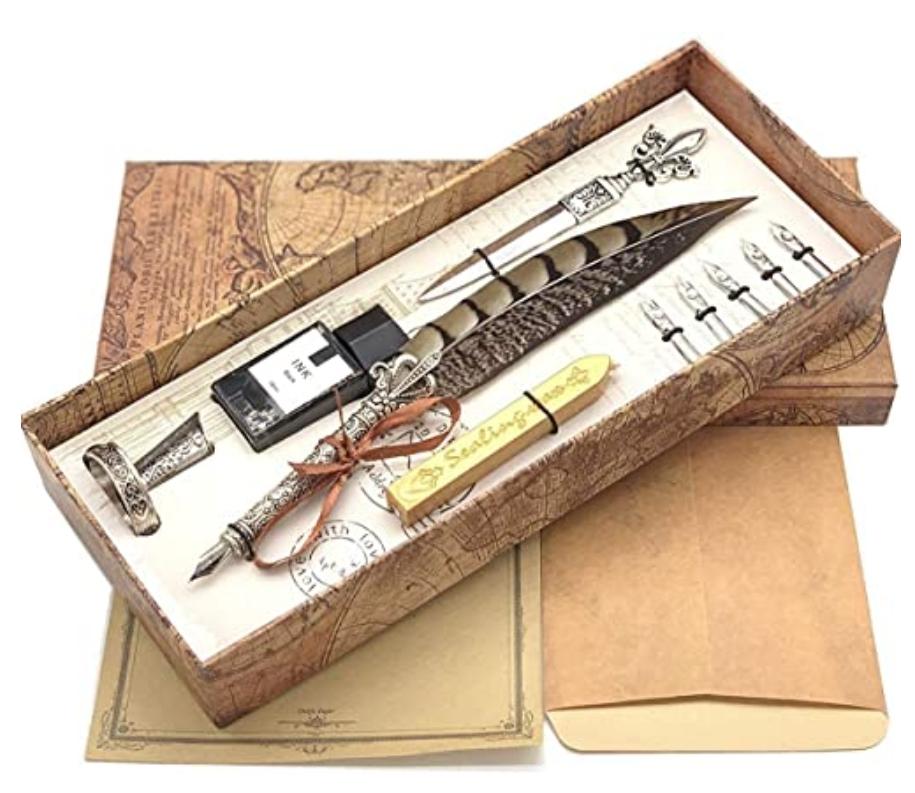 Antique-Style Quill Pen Set