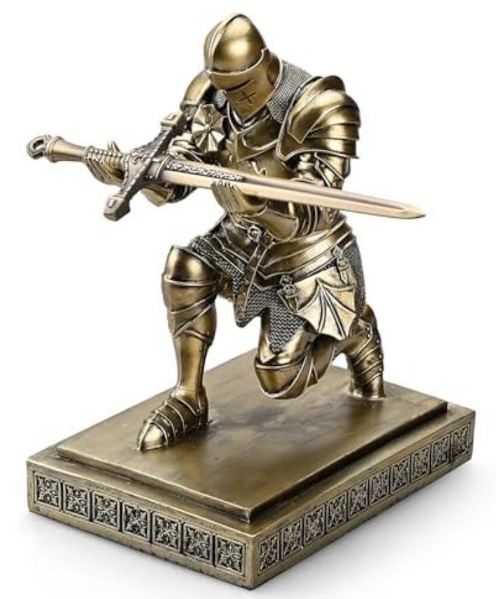 Medieval Knight Pen Holder with Letter Opener Gift 