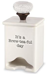 White Ceramic Tea Bag Caddy  