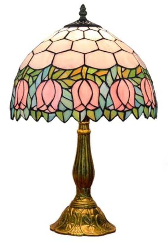 Blivuself Tiffany Lamp - Pink Tulip Stained Glass | Classic Historia