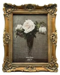 Vintage Floral 5x7 Picture Frame - Antique Bronze