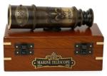 Vintage Marine Spyglass Telescope in Branded Wooden Box 