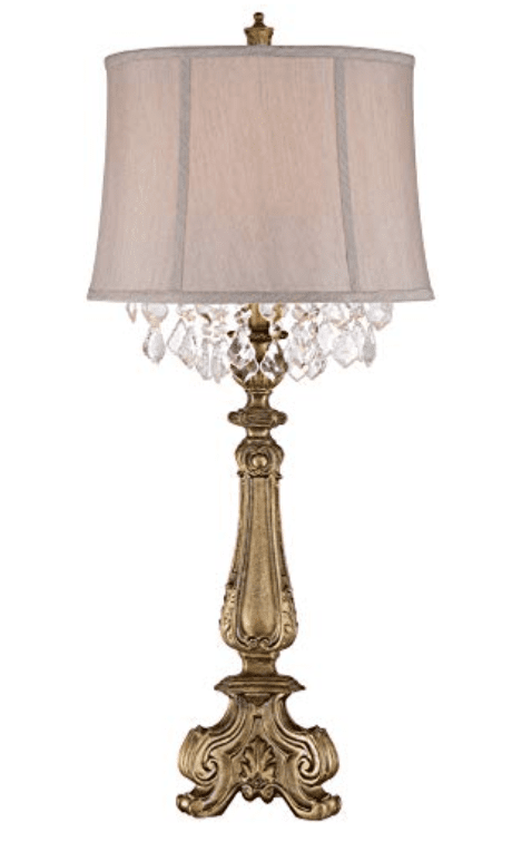 Elegant French Country Console Table Lamp - Antique Gold