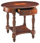 Victorian Cherry Wood Oval End Table with Drawer