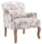 Floral Armchair - Mid Century Accent Chair