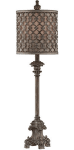 Beige Scroll Metal Buffet Table Lamp